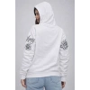 Kadın 3 İplik Pamuklu Kapüşonlu Baskılı SweatShirt hoodie - Beyaz