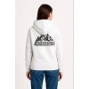 Kadın 3 İplik Pamuklu Kapüşonlu Hoodie Sweatshirt Nihilist Penguen Baskılı - Beyaz