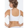 Kadın Beyaz Kalın Askılı Çıkarılabilir Pedli Örme Seamless Dikişsiz Basic Büstiyer