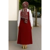 Kadın Bordo Basic Ayarlanabilir Askılı Jile Elbise