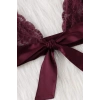 Kadın Bordo Dantelli & Kurdelalı Sütyen Külot Takımı