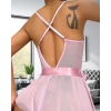 Kadın Fantezi Babydoll Dantel Gecelik Pembe
