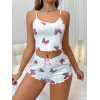 Kadın Fiyonklu Beyaz Şortlu Pijama Takımı