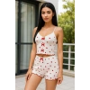 Kadın Kalp desenli Şortlu Pijama takımı