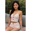 Kadın Kalp desenli Şortlu Pijama takımı