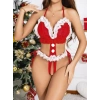 Kadın Kırmızı Yılbaşı Babydoll Sexy Kostüm 2166
