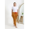 Kadın Pamuklu Büyük Beden Alt Pijama Hardal