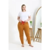Kadın Pamuklu Büyük Beden Alt Pijama Hardal
