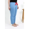 Kadın Pamuklu Büyük Beden Alt Pijama Mavi