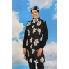 Kadın Pantolonlu Desenli Tam Tesettür Mayo Siyah