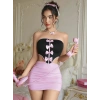 Kadın Pembe Etekli Fiyonk Detaylı Sexy Kostüm 8010