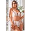Kadın Seksi Beyaz Dantel Fantazi Kostümü 3828