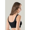 Kadın Siyah Kalın Askılı Çıkarılabilir Pedli Örme Seamless Dikişsiz Basic Büstiyer