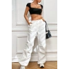 Kadın Siyah Sırt Dekolteli Ve Boyundan Bağlamalı Yarım Kol Crop Top Bluz