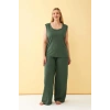 Kadın Yeşil Büyük Beden Penye Alt Üst Takım