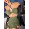 Kadın Yeşil Fantezi Clup Elbisesi 6680
