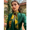 Kadın Yeşil Sarı Renkli Modern Desenli Fular – Blazer, Çanta ve Boyun İçin Uygun –Hediye Alternatifi