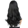 Kahküllü Uzun Dalgalı Fiber Sentetik Peruk - Siyah