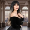 Kahküllü Uzun Dalgalı Fiber Sentetik Peruk - Siyah / Küllü Bebek Sarı  Ombreli