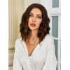 Kahverengi / Karamel Röfleli Küt Tül Peruk
