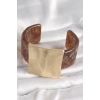 Kahverengi Mermer Desen Akrilik Plastik Gold Kare Plaka Model Vintage Kadın Bilezik - TJ-BB6682