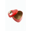 Kalp Boş Kırmızı Metal Kutu 9 cm