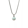 Kalsedon Doğal Taşı Zincirli El Yapımı Kolye Uç: 1,5 cm Zincir: 20 cm Kutulu