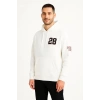 Kapşonlu Sweatshirt Ön  Arka Baskılı - Beyaz -