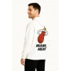 Kapşonlu Sweatshirt Ön  Arka Baskılı - Beyaz -
