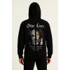Kapşonlu Sweatshirt “Other Lives” Ön  Arka Baskılı - Siyah -