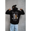 Kapşonlu Sweatshirt“Other Lives” Ön  Arka Baskılı Siyah -