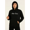 Kapşonlu Sweatshirt “Other Lives” Ön  Arka Baskılı - Siyah -