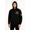 Kapşonlu Sweatshirt – Oversize Fit, Ön  Arka Baskılı,- Siyah -
