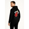 Kapşonlu Sweatshirt – Oversize Fit, Ön  Arka Baskılı,- Siyah -