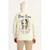 Kapşonlu Sweatshirt – Oversize “Other Lives” Ön  Arka Baskılı- Beyaz -