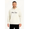 Kapşonlu Sweatshirt – Oversize “Other Lives” Ön  Arka Baskılı- Beyaz -