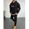 Kapşonlu Sweatshirt – Oversize “Other Lives” Ön  Arka Baskılı,-Siyah -