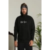 Kapşonlu Sweatshirt – Oversize “Other Lives” Ön  Arka Baskılı,-Siyah -