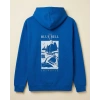 Kapüşonlu Double Oversize Hoodie – Üç İplik Pamuklu, Deniz ve Yelken Baskılı, Kanguru Cepli Premium Sweatshirt - Saks Mavi