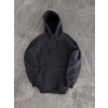Kapüşonlu Üç İplik Penye Basic SweatShirt - Füme -