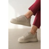 Karen Bej Taşlı Bağcıklı Spor Ayakkabı