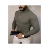 Kaşkorse Boğazlı Full Likralı Fitilli Body Kazak - Haki -