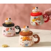 Kedi Desenli Figürlü Seramik Bardak