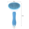 Kedi Köpek Tüy Toplayıcı Kendini Temizleyebilen Ergonomik Saplı Evcil Hayvan Tarağı Mavi (4887)