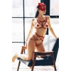 Kedi Maskeli Kırmızı Fantezi Harness Takım