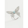 Kelebek Kristal Taşlı Metal Yüzük