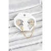 Kelebek Model Pirinç Gold Renk Zincir Bağlantılı Ear Cuff Küpe Seti - TJ-BKP11548