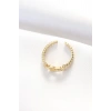 Kemer Tokası Tasarımlı Gold Renk Zirkon Taşlı Ayarlanabilir Yüzük - TJ-BYK3099