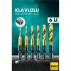 Kılavuzlu HSS Matkap Ucu 6lı SET M3-M10 Titanyum Kaplamalı 722456