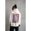 Kilim Desen Kapüşonlu Sweat- Beyaz